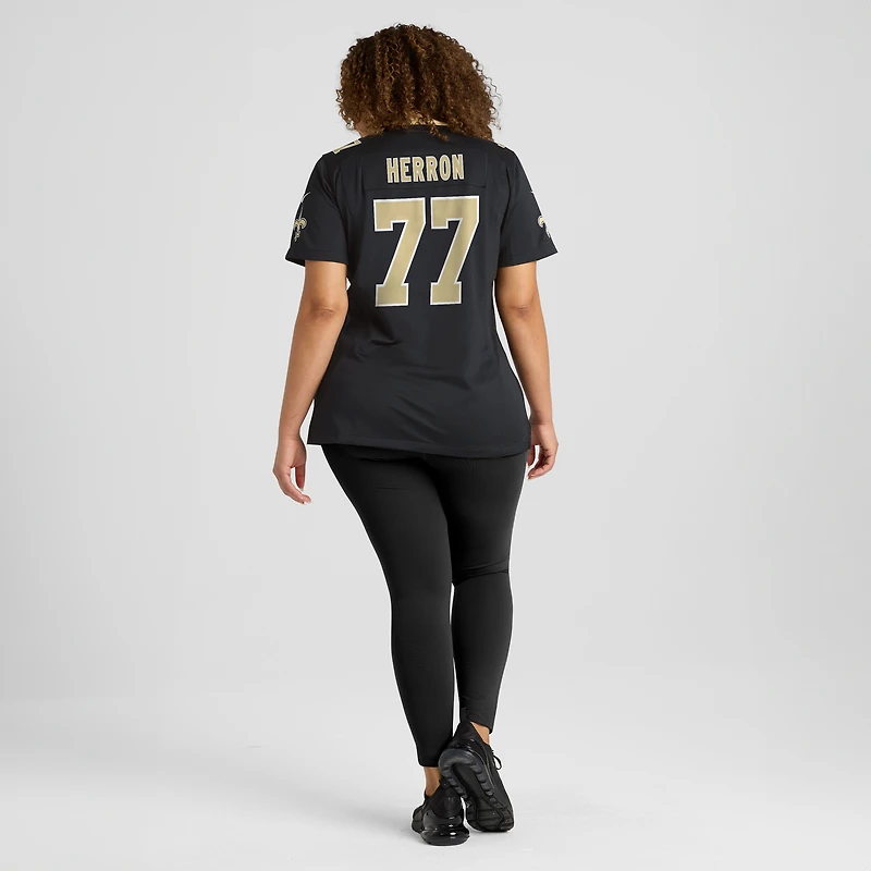 Women's Nike Justin Herron  Black New Orleans Saints Game Jersey