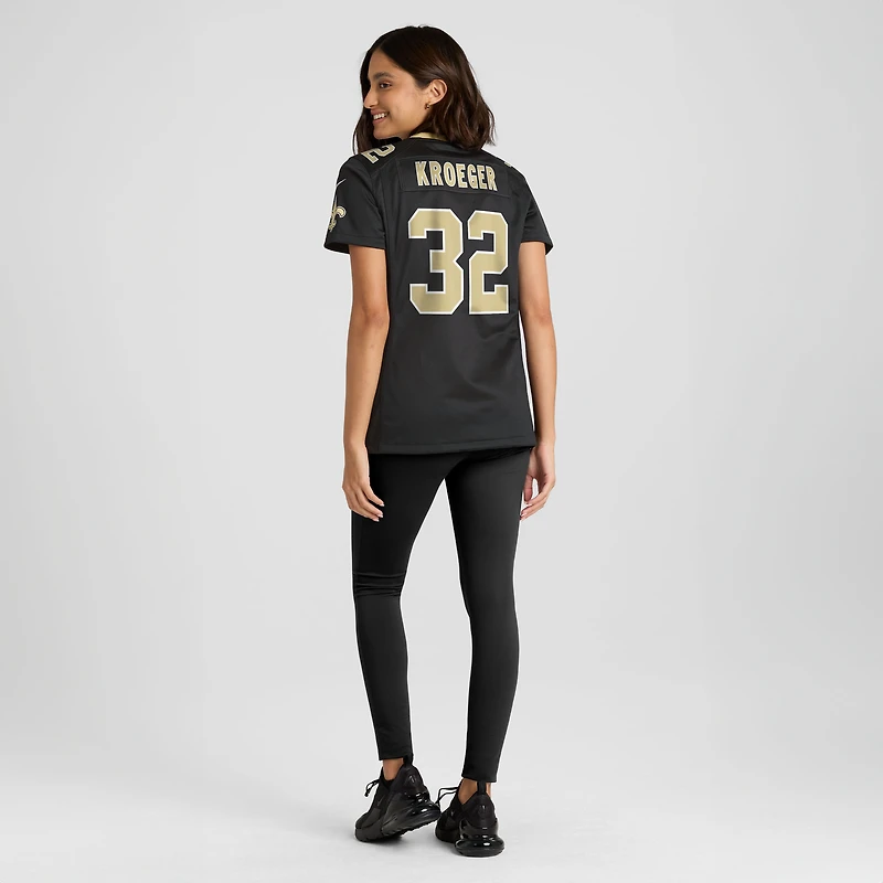 Maillot Nike Kai Kroeger noir pour femme des Saints de la Nouvelle-Orléans