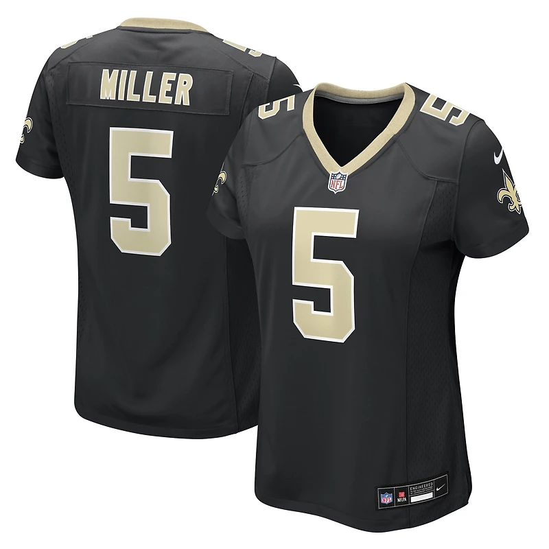 Maillot Nike Kendre Miller noir pour femme des Saints de la Nouvelle-Orléans