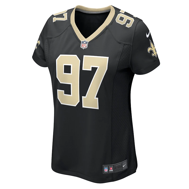 Maillot de match Nike Khristian Boyd noir New Orleans Saints pour femme