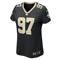 Maillot de match Nike Khristian Boyd noir New Orleans Saints pour femme