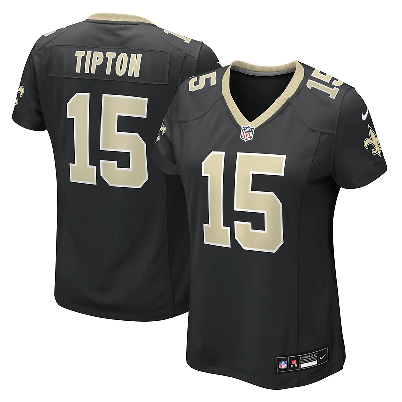 Maillot Nike Mason Tipton noir pour femme des Saints de la Nouvelle-Orléans