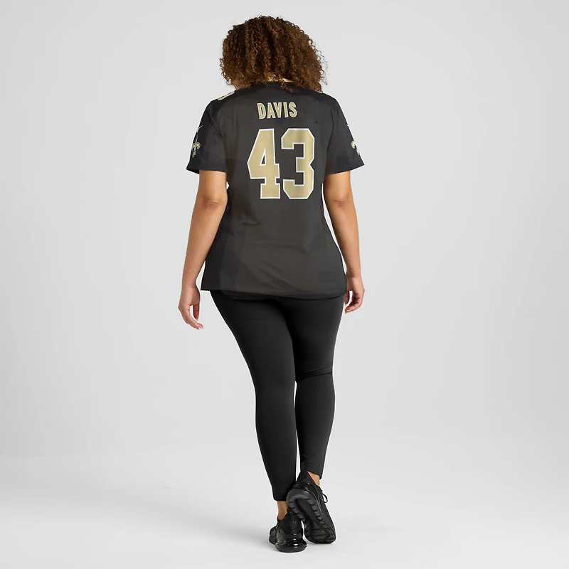 Maillot Nike Michael Davis noir pour femme des New Orleans Saints