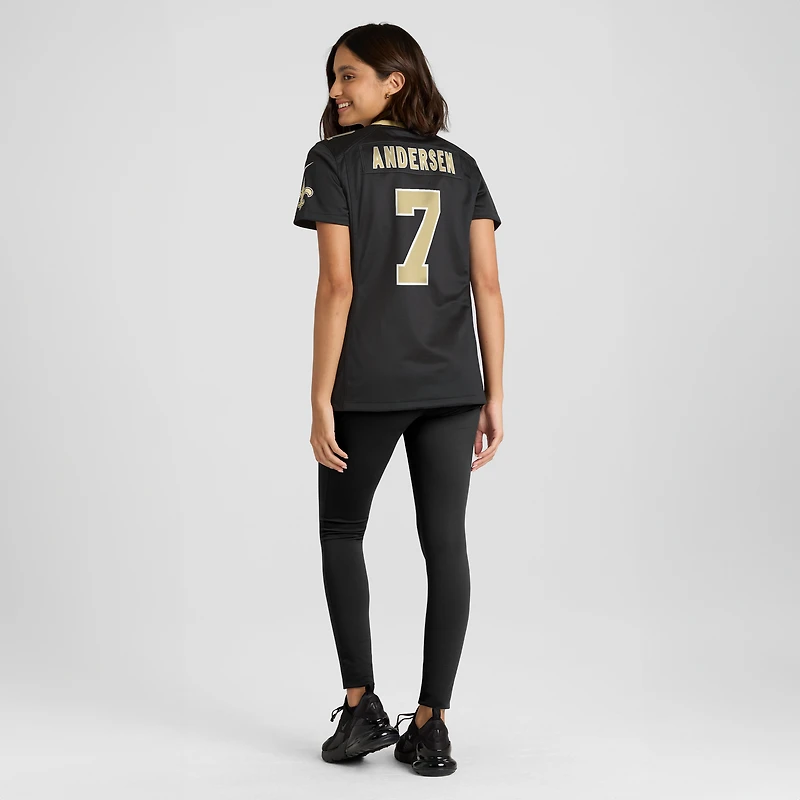 Women's Nike Morten Andersen Black New Orleans Saints Game Retired Player Jersey