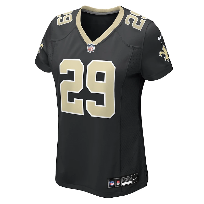 Maillot de match Nike Quincy Riley noir pour femme des Saints la Nouvelle-Orléans