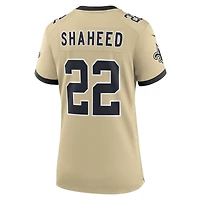 Maillot de joueur remplaçant Nike Rashid Shaheed Gold des Saints la Nouvelle-Orléans pour femme