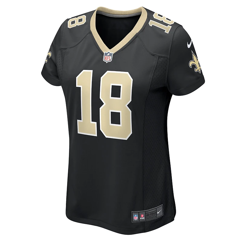 Maillot de match Nike Spencer Rattler noir New Orleans Saints pour femme