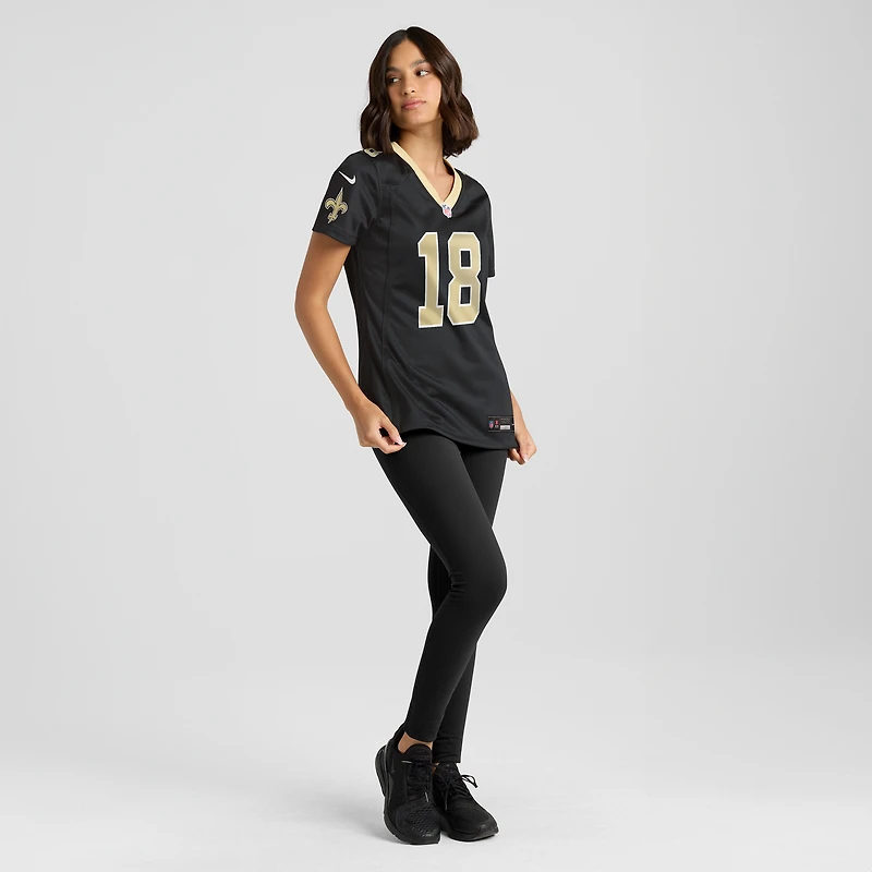 Maillot de match Nike Spencer Rattler noir New Orleans Saints pour femme