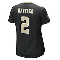 Maillot Nike Spencer Rattler noir pour femme des Saints de la Nouvelle-Orléans
