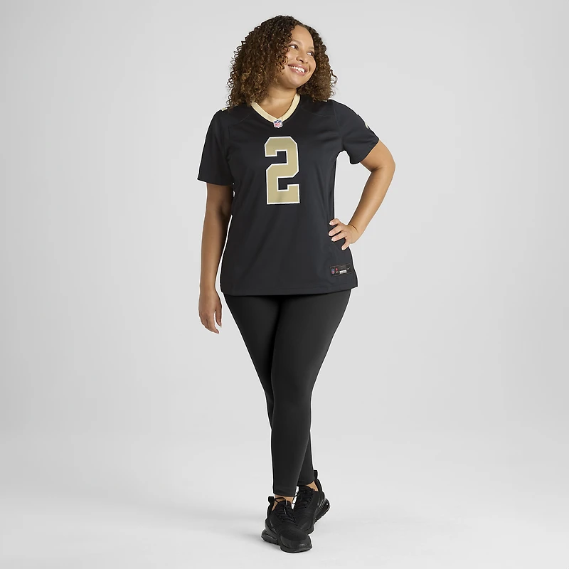 Women's Nike Spencer Rattler  Black New Orleans Saints Team Game Jersey