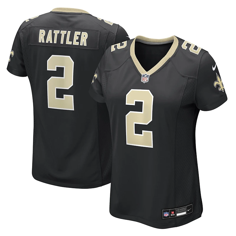 Women's Nike Spencer Rattler Black New Orleans Saints Team Game Jersey