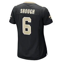 Maillot Nike Tyler Shough noir pour femme des Saints de la Nouvelle-Orléans