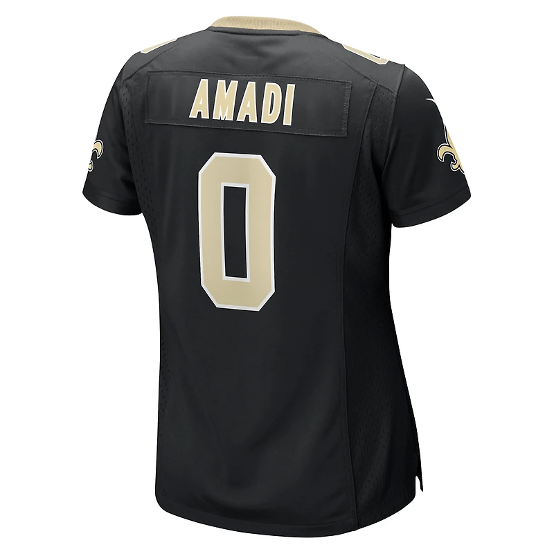 Maillot de match l'équipe Nike Ugo Amadi pour femmes, noir, New Orleans Saints
