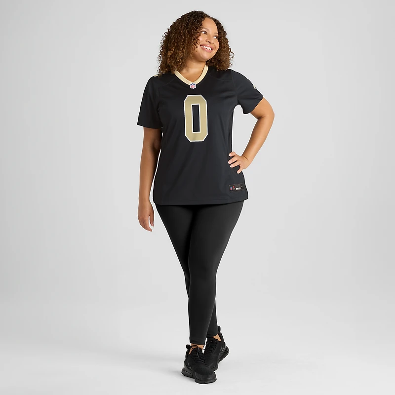 Maillot de match l'équipe Nike Ugo Amadi pour femmes, noir, New Orleans Saints