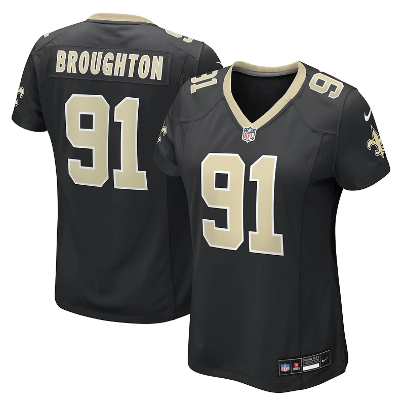 Women's Nike Vernon Broughton  Black New Orleans Saints Team Game Jersey