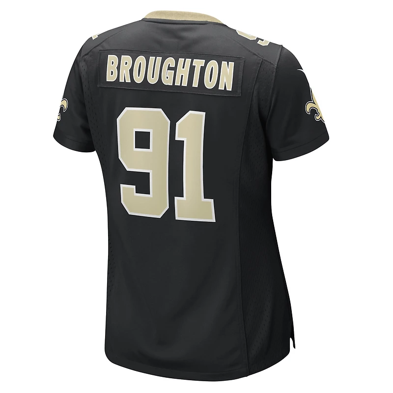 Women's Nike Vernon Broughton Black New Orleans Saints Team Game Jersey