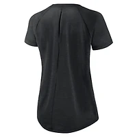 T-shirt raglan à découpes dans le dos des New Orleans Saints Nike pour femme, blanc/noir chiné