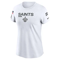Women's Nike White New Orleans Saints 2024 Salute To Service Legend Performance T-Shirt