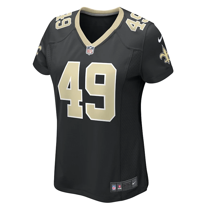 Maillot de match Nike Zach Wood noir pour femme des Saints la Nouvelle-Orléans