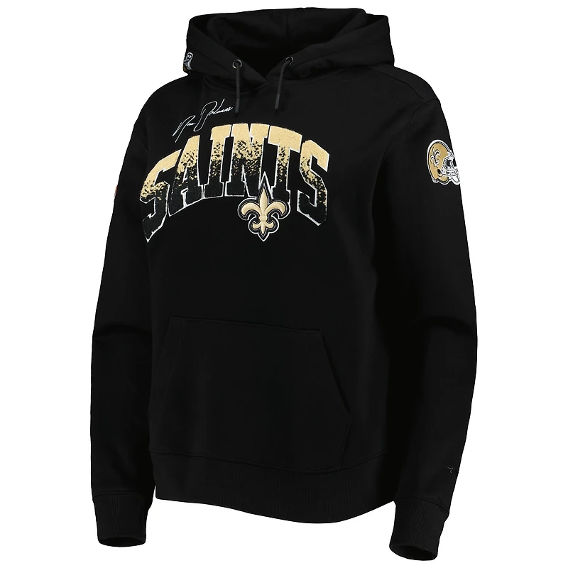 Sweat à capuche Pro Standard noir pour femme, avec écusson local des Saints de la Nouvelle-Orléans