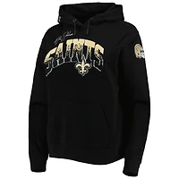 Sweat à capuche Pro Standard noir pour femme, avec écusson local des Saints de la Nouvelle-Orléans