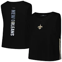 Women's Pro Standard  Black New Orleans Saints Ombre Wordmark Classic Cropped Tank Top