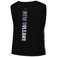 Women's Pro Standard  Black New Orleans Saints Ombre Wordmark Classic Cropped Tank Top