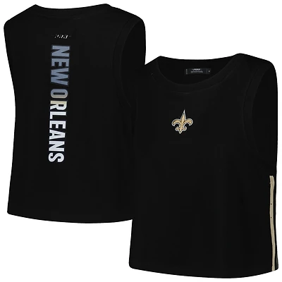 Débardeur court classique Pro Standard New Orleans Saints Ombre Wordmark pour femme, noir