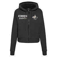 Women's Pro Standard Black New Orleans Saints Split Logo Full-Zip Hoodie