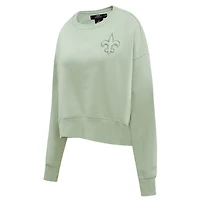 Women's Pro Standard  Light Green New Orleans Saints Neutral Pullover Sweatshirt