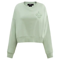 Sweat-shirt oversize neutre vert clair Pro Standard pour femme des Saints de la Nouvelle-Orléans