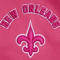 Sweat à capuche court en polaire rose Pro Standard New Orleans Saints pour femmes