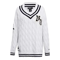 Women's Pro Standard  White New Orleans Saints Prep V-Neck Pullover Sweater