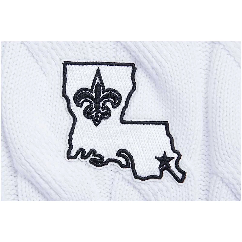 Pull à col en V Pro Standard blanc New Orleans Saints Prep pour femmes