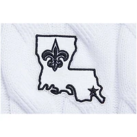 Pull à col en V Pro Standard blanc New Orleans Saints Prep pour femmes