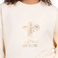 Sweat-shirt en polaire carrée Starter Cream New Orleans Saints Travel Pastels pour femme