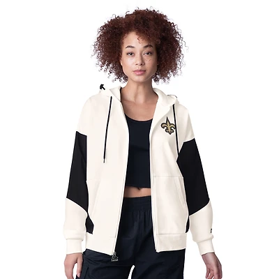 Sweat à capuche entièrement zippé Starter White New Orleans Saints Scrimmage pour femme