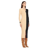 Women's STAUD Gold/Black New Orleans Saints Shoko Knit Button-Up Sweater Dress