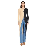 Robe pull boutonnée en tricot Shoko des Saints de la Nouvelle-Orléans STAUD dorée/noire pour femmes