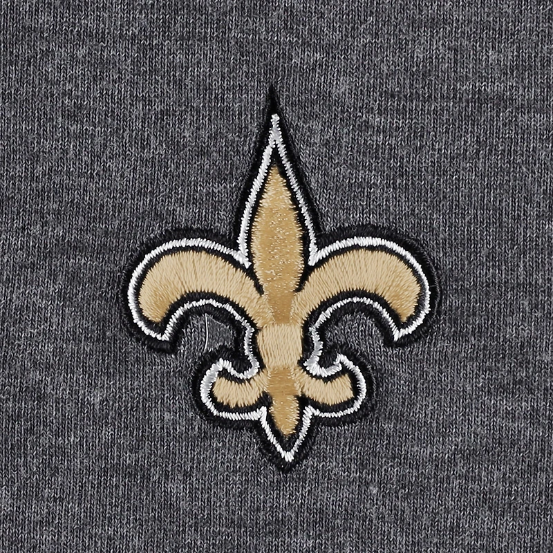 Women's Tommy Bahama Heathered Black New Orleans Saints Sport Sun Fade Full-Zip Sweatshirt