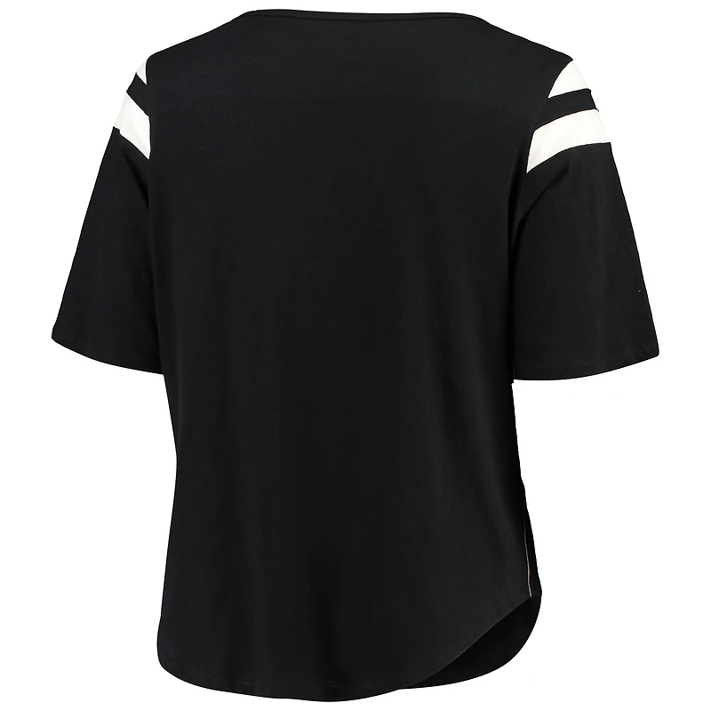 T-shirt à manches mi-longues Touchdown Curve de New Orleans Saints Touch noir pour femme