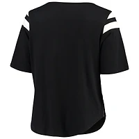 T-shirt à manches mi-longues Touchdown Curve de New Orleans Saints Touch noir pour femme