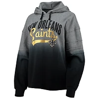 Sweat à capuche Touch New Orleans Saints Superstar Dip-Dye gris chiné/noir pour femme