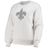Women's Touch White New Orleans Saints Milestone Tracker Pullover Sweatshirt