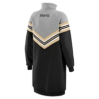 Robe à rayures chevrons New Orleans Saints noire/gris chiné pour femme WEAR by Erin Andrews