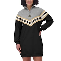 Robe à rayures chevrons New Orleans Saints noire/gris chiné pour femme WEAR by Erin Andrews