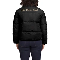 Doudoune courte réversible entièrement zippée noire/blanche New Orleans Saints WEAR by Erin Andrews pour femme