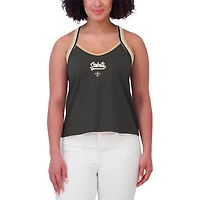Débardeur noir à bretelles croisées Tri-Blend pour femme WEAR by Erin Andrews des New Orleans Saints