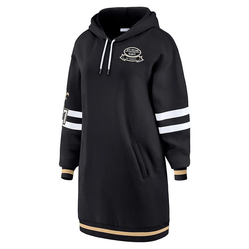 Women's WEAR by Erin Andrews Black New Orleans Saints Hoodie Dress