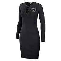 Robe à manches longues et lacets noire New Orleans Saints pour femme WEAR by Erin Andrews